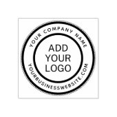 Ronde bedrijfsnaam en URL aangepaste logo sjabloon Rubberstempel (Afrduk)
