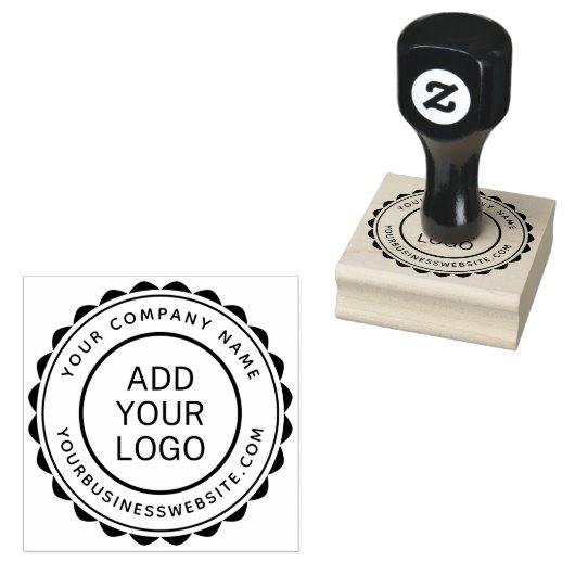 Ronde bedrijfsnaam en URL aangepaste logo sjabloon Rubberstempel (Gestempeld)
