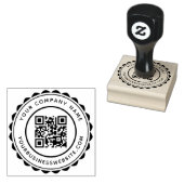 Ronde bedrijfsnaam en URL aangepaste QR-code Rubberstempel (Gestempeld)