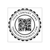 Ronde bedrijfsnaam en URL aangepaste QR-code Rubberstempel (Afrduk)