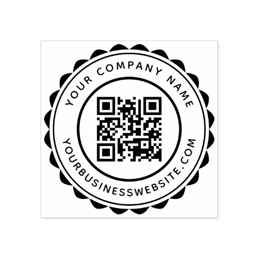 Ronde bedrijfsnaam en URL aangepaste QR-code Rubberstempel (Afrduk)