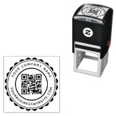 Ronde bedrijfsnaam en URL aangepaste QR-code Zelfinktende Stempel (In situ)