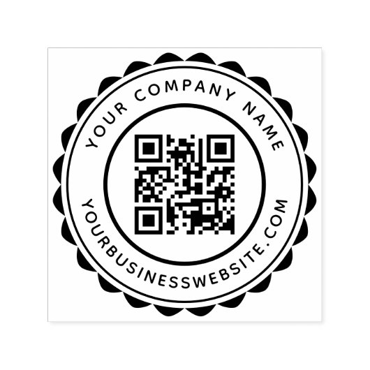 Ronde bedrijfsnaam en URL aangepaste QR-code Zelfinktende Stempel (Design)