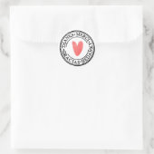 Ronde bedrijfsstickers, bedankt tekst sticker (Tas)