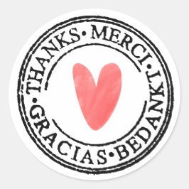 Ronde bedrijfsstickers, bedankt tekst sticker