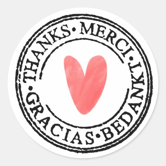 Ronde bedrijfstickers, dank u tekst sticker (Voorkant)