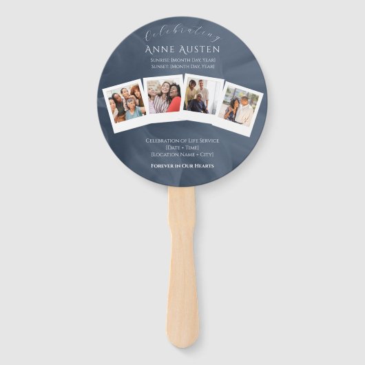 Ronde begrafenisprogramma Fan Classic & Soft Handwaaier (Achterkant)