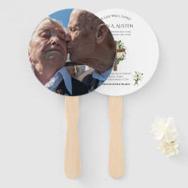 Ronde begrafenisprogramma Fan Custom Memorial Keep Handwaaier