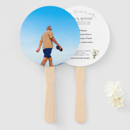 Ronde begrafenisprogramma Fan Spiritueel en gerust Handwaaier