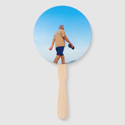 Ronde begrafenisprogramma Fan Spiritueel en gerust Handwaaier (Voorkant)