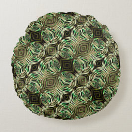 Ronde beige en metalen mijnmetalen handvat en glas rond kussen