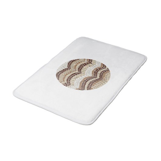 Ronde Beige Mosaic Medium Bath Mat (Gekanteld)