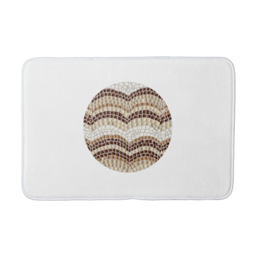 Ronde Beige Mosaic Medium Bath Mat (Voorkant)