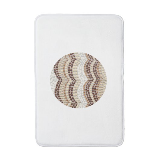 Ronde Beige Mosaic Medium Bath Mat (Voorkant Verticaal)