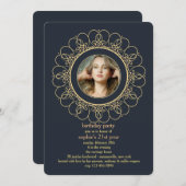 Ronde bekabelde foto-uitnodiging kaart (Voorkant / Achterkant)