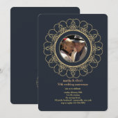 Ronde bekabelde foto-uitnodiging kaart (Voorkant / Achterkant)