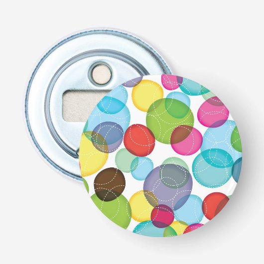 Ronde belletjes kinder patroon 2 button flesopener (Voorkant)