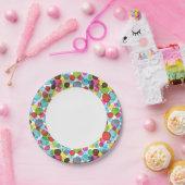 Ronde belletjes kinder patroon 2 papieren bordje (Feest)