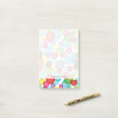 Ronde belletjes kinder patroon 2 post-it® notes (Op bureau)