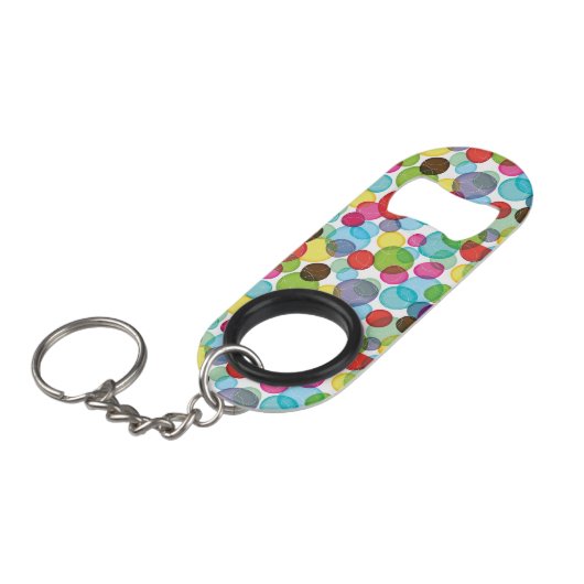 Ronde belletjes kinder patroon 2 sleutelhanger flessenopener (Voorkant Gekanteld)