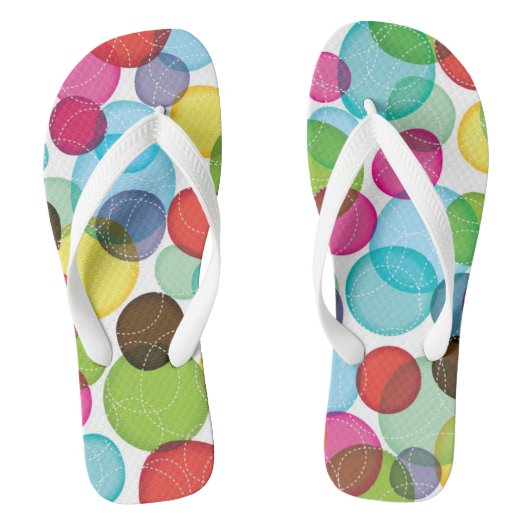Ronde belletjes kinder patroon 2 teenslippers (Voetbed)