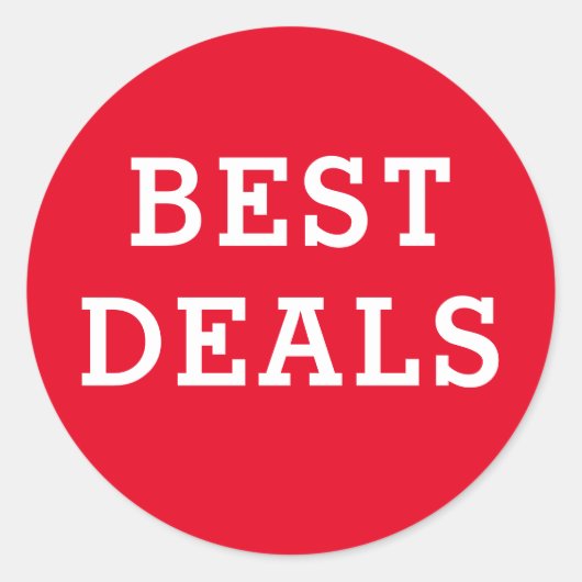 Ronde Beste Deal Rood en wit Sticker (Voorkant)
