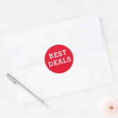 Ronde Beste Deal Rood en wit Sticker (Envelop)