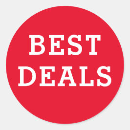 Ronde Beste Deal Rood en wit Sticker