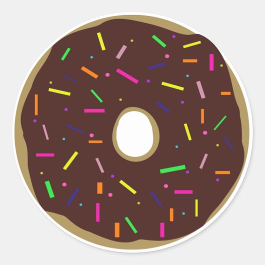 Ronde bevroren chocolade donut met spruitjes sticker (Voorkant)
