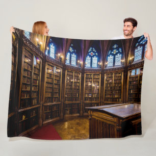 RONDE BIBLIOTHEEK FLEECE DEKEN
