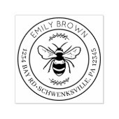 Ronde Bijen en Bloemen Retouradres Zelfinktende Stempel (Design)