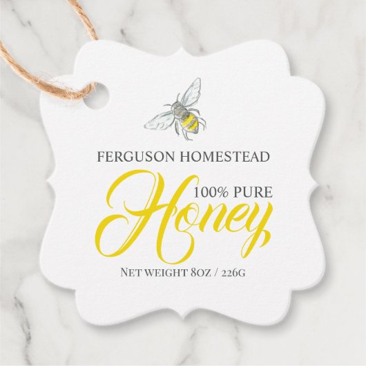 Ronde bijenkunst honing geel potje swing label (Voorkant)