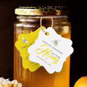 Ronde bijenkunst honing geel potje swing label