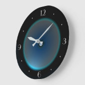 Ronde BlackClock met Blue Aqua Face Wall Clock Grote Klok (Hoek)