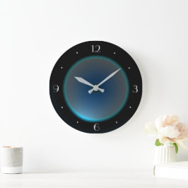 Ronde BlackClock met Blue Aqua Face Wall Clock Grote Klok