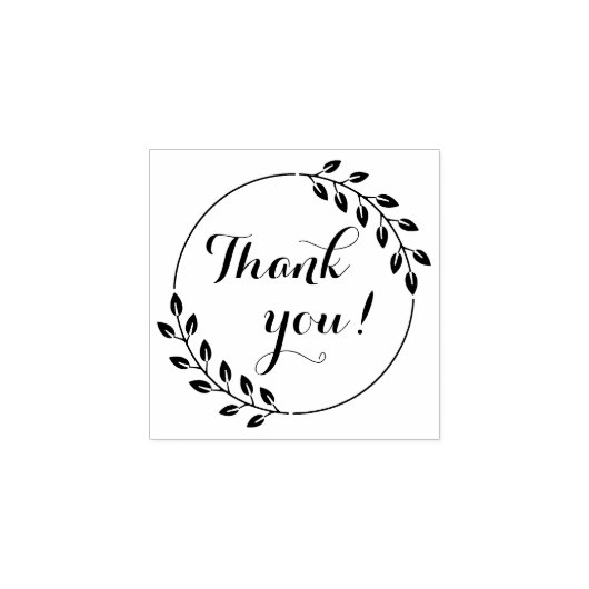 Ronde bladeren dubbele krans dank u 1x1 rubberstempel (Afrduk)