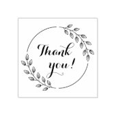 Ronde bladeren dubbele krans dank u rubberstempel (Afrduk)