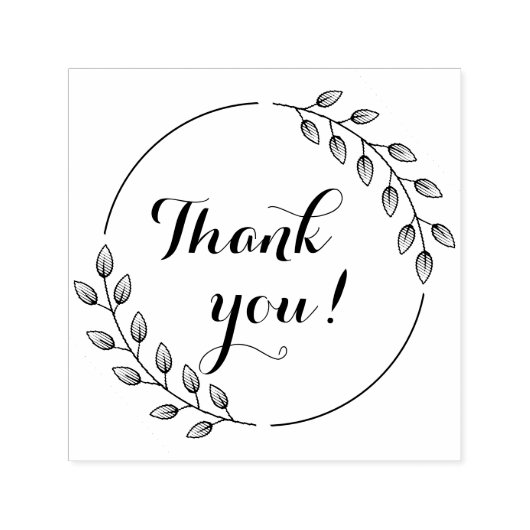 Ronde bladeren dubbele krans dank u  zelfinktende stempel (Design)