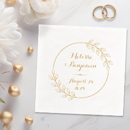 Ronde Bladeren Krans Bruiloft Folie Servetten