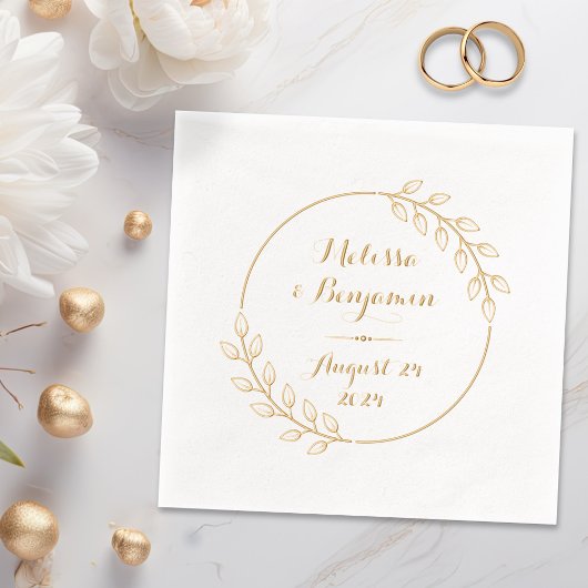 Ronde Bladeren Krans Bruiloft Folie Servetten