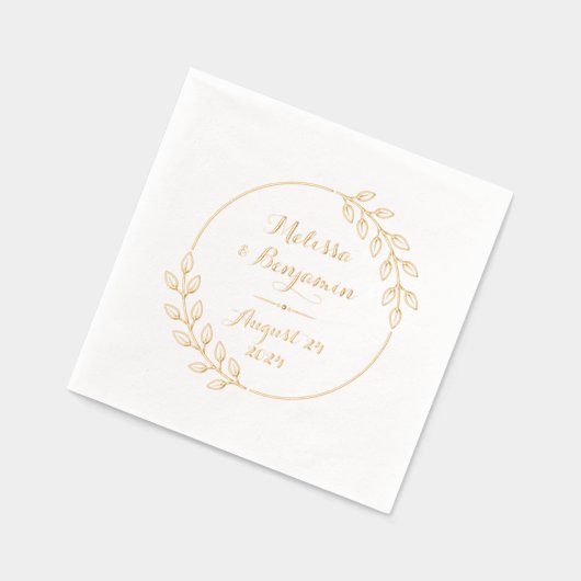 Ronde Bladeren Krans Bruiloft Folie Servetten (Links)