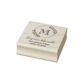 Ronde Bladeren Krans Monogram Adres Rubberstempel (Stempel)