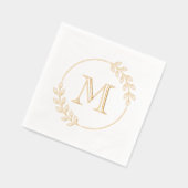 Ronde bladeren krans monogram Initiaal Folie Servetten (Links)