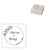 Ronde bladeren Wreath Wedding Save the Date 2 Rubberstempel (Gestempeld)