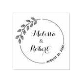Ronde bladeren Wreath Wedding Save the Date 2 Rubberstempel (Afrduk)