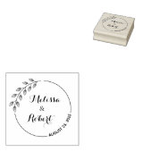 Ronde bladeren Wreath Wedding Save the Date 2 Rubberstempel (Gestempeld)