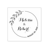 Ronde bladeren Wreath Wedding Save the Date 2 Rubberstempel (Afrduk)