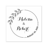 Ronde bladeren Wreath Wedding Save the Date 2 Zelfinktende Stempel (Design)