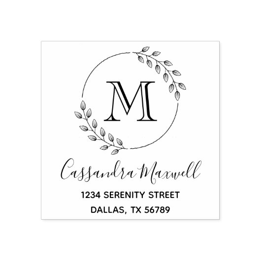 Ronde bladzijden met hoofdmonogram rubberstempel (Afrduk)