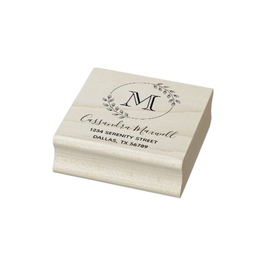 Ronde bladzijden met hoofdmonogram rubberstempel (Stempel)